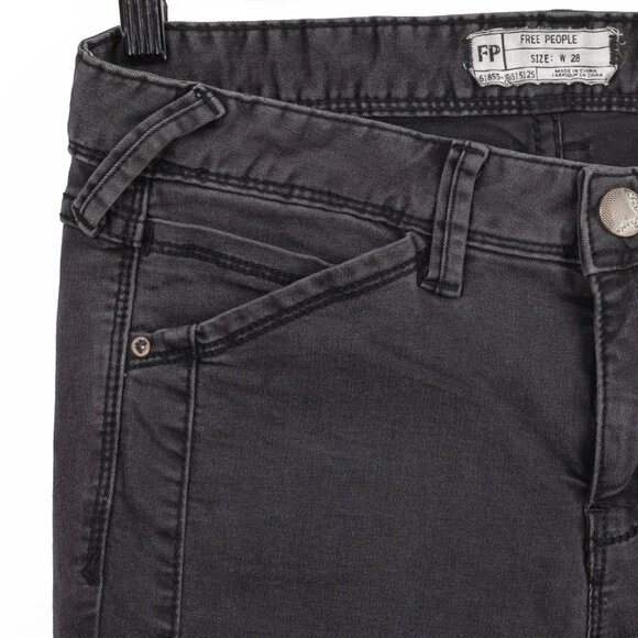 Free People Biker Skinny Jeans – Washed Black, Women’s Size 28 - Picture 5 of 10